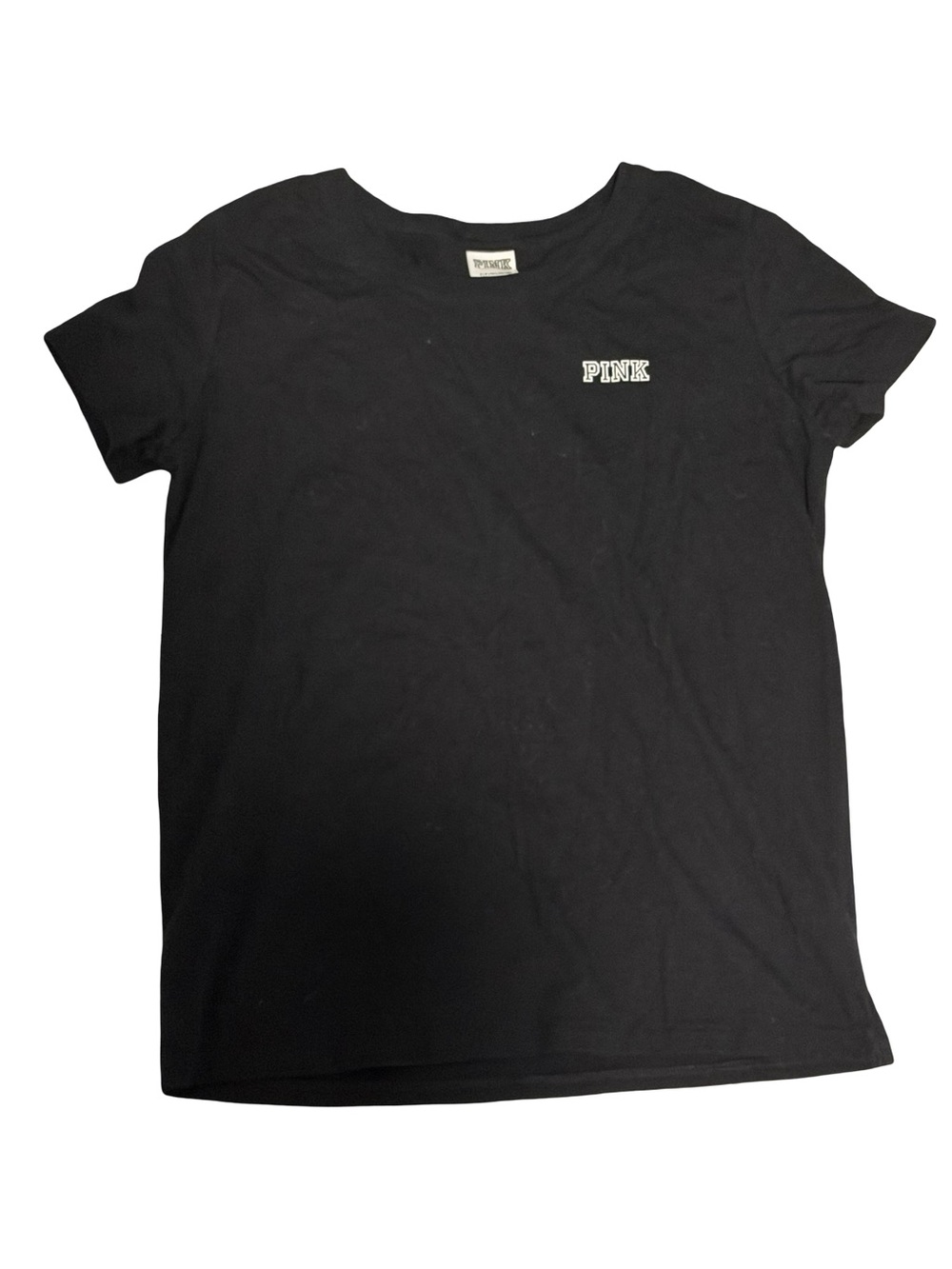 PINK Victoria’s Secret Junior Black Logo Short Sleeve Tee Small